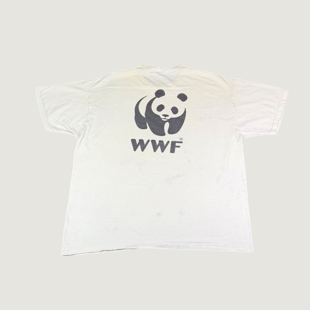 Vintage WWF World Wildlife Fund Panda T-Shirt White Large Graphic Tee 90s